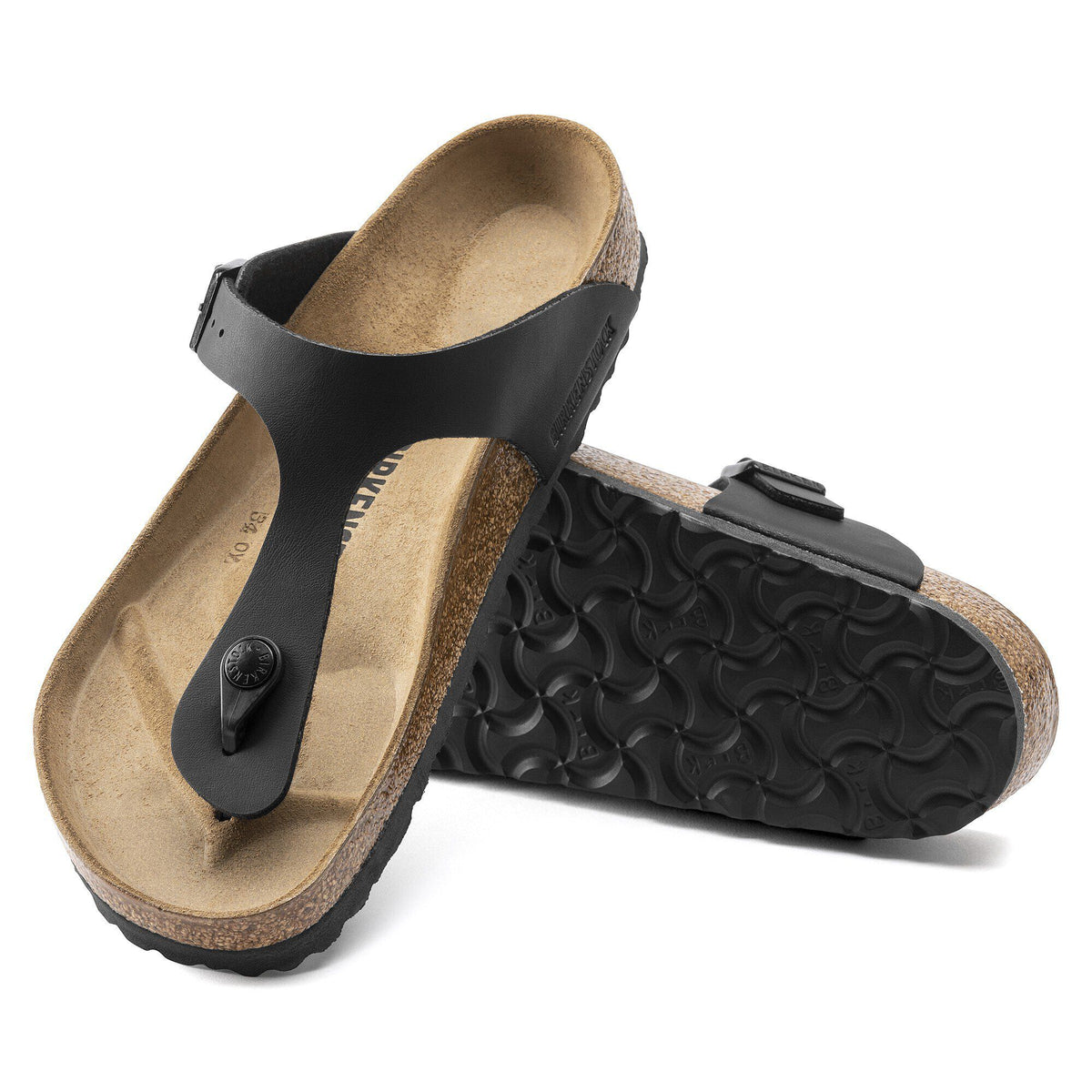 Birkenstock Gizeh Black Birko-Flor - sole view
