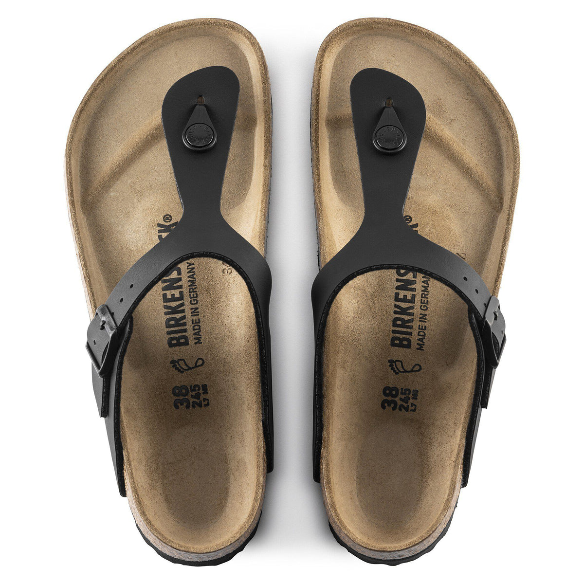 Birkenstock Gizeh Black Birko-Flor - top view