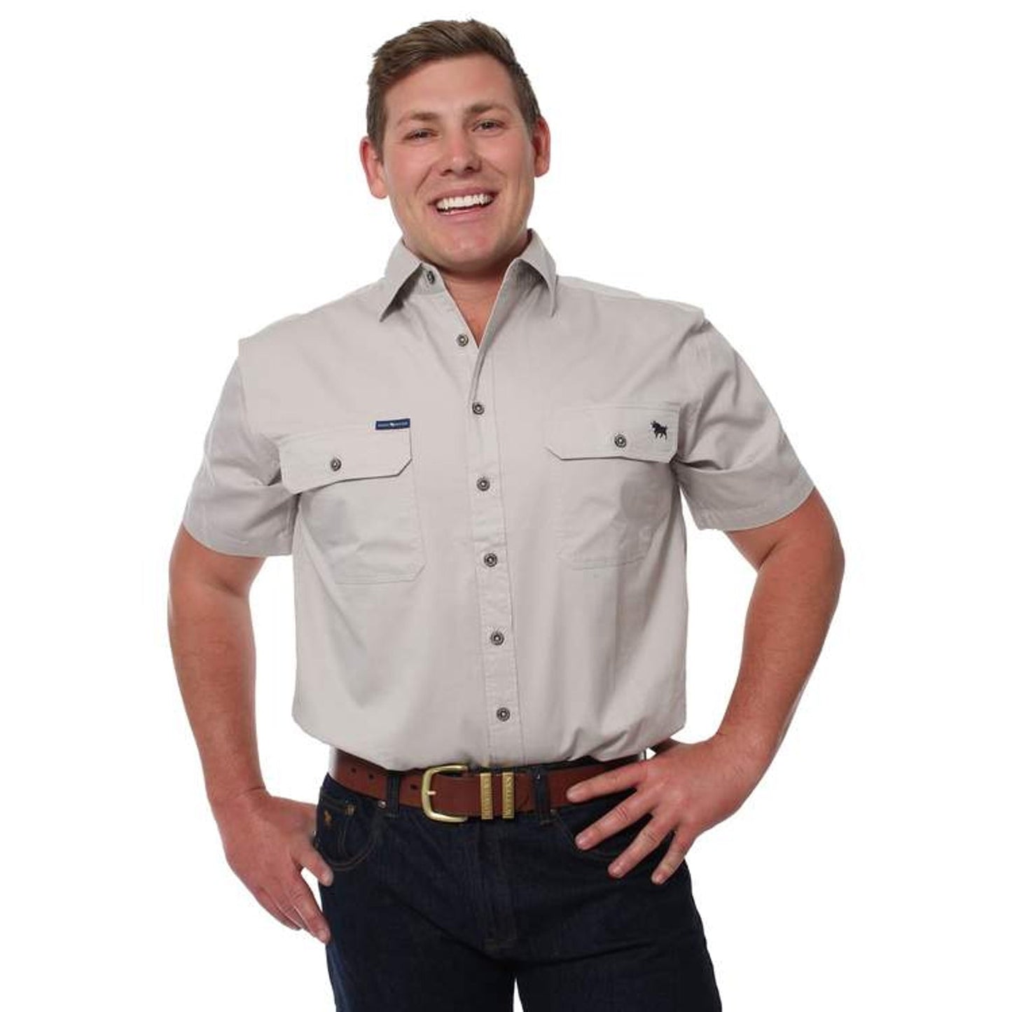 Ringers & Western Lake Argyle Mens Short Sleeve Full Button Work Shirt