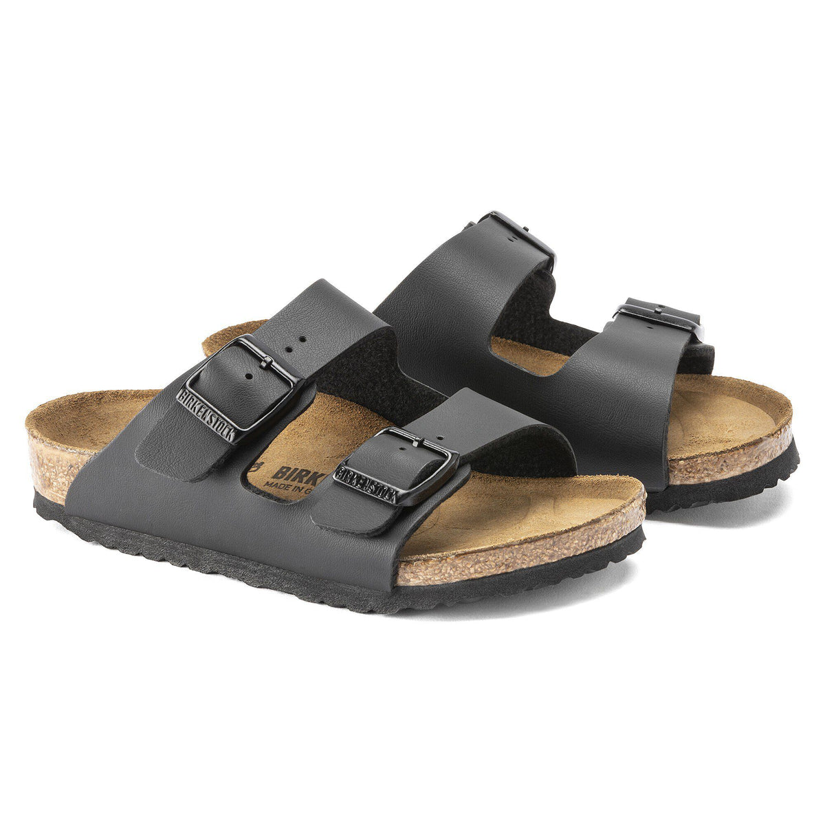Birkenstock Arizona Kids Black Birko-Flor - pair view