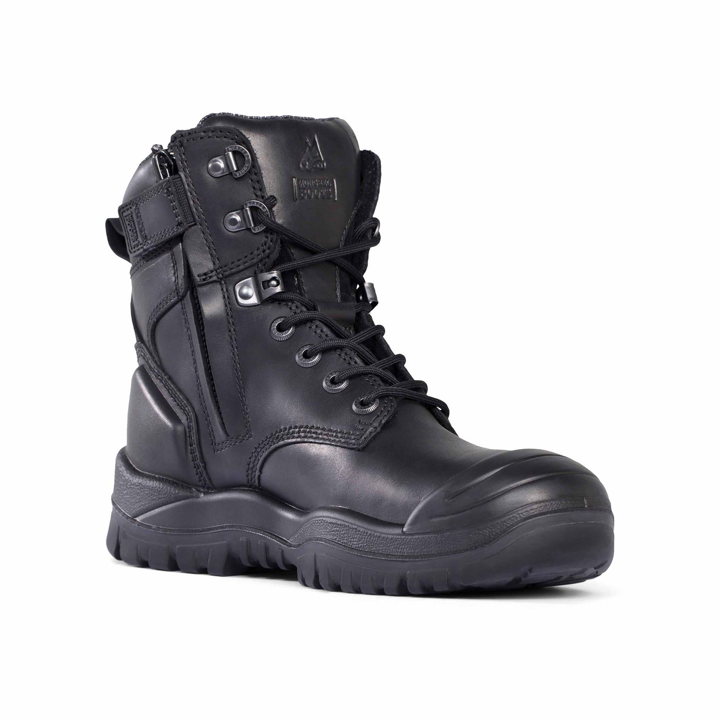Mongrel 561020 - Black High Leg ZipSider Boot w/ Scuff Cap