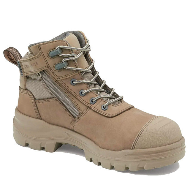 Blundstone RotoFlex Stone Water-Resistant Nubuck Zip Side Women's Safety Boot - 8863 |  The Boot Shed