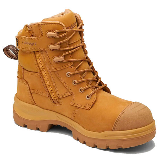 Blundstone RotoFlex Wheat Water Resistant Nubuck Zip Side Safety Boot - 8560 |  The Boot Shed