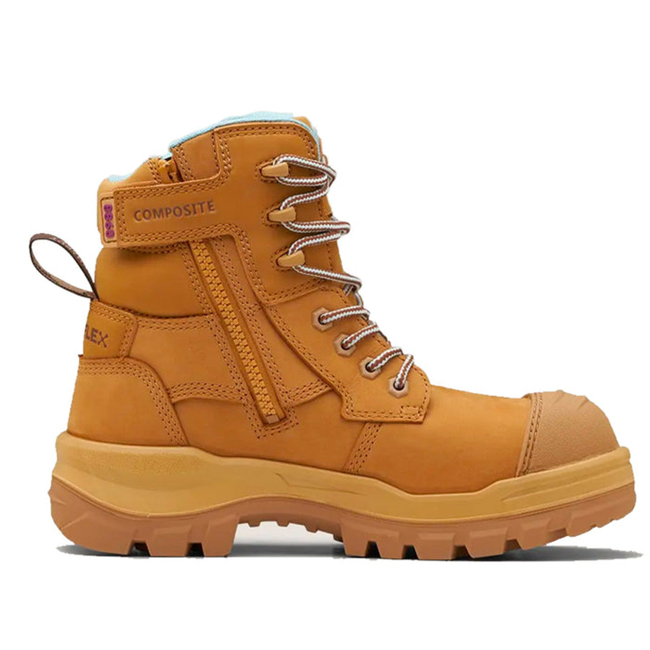 Blundstone RotoFlex Wheat Water Resistant Nubuck Zip Side Women's Safety Boot - 8860 |  The Boots Shed