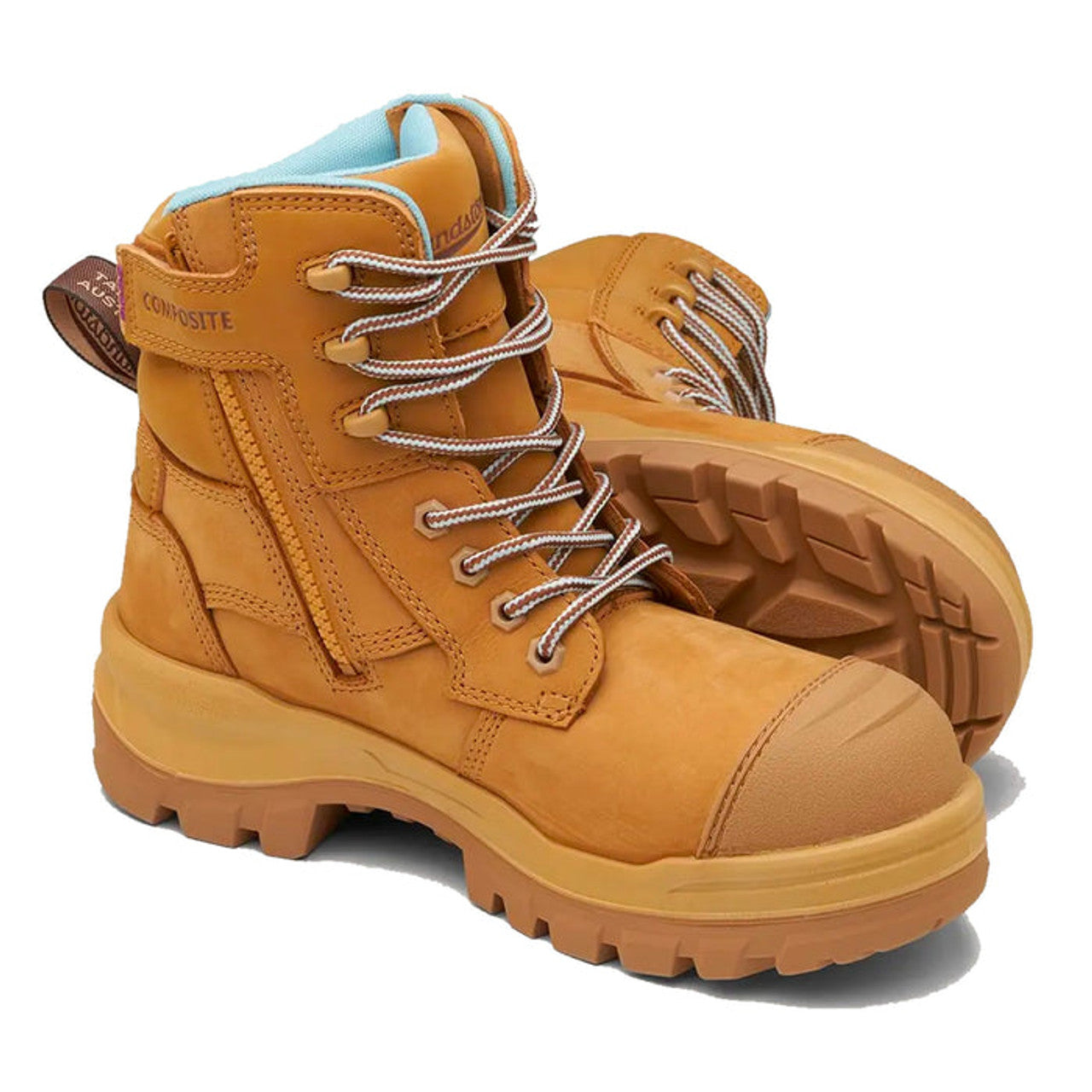 Blundstone RotoFlex Wheat Water Resistant Nubuck Zip Side Women's Safety Boot - 8860 |  The Boot Shed