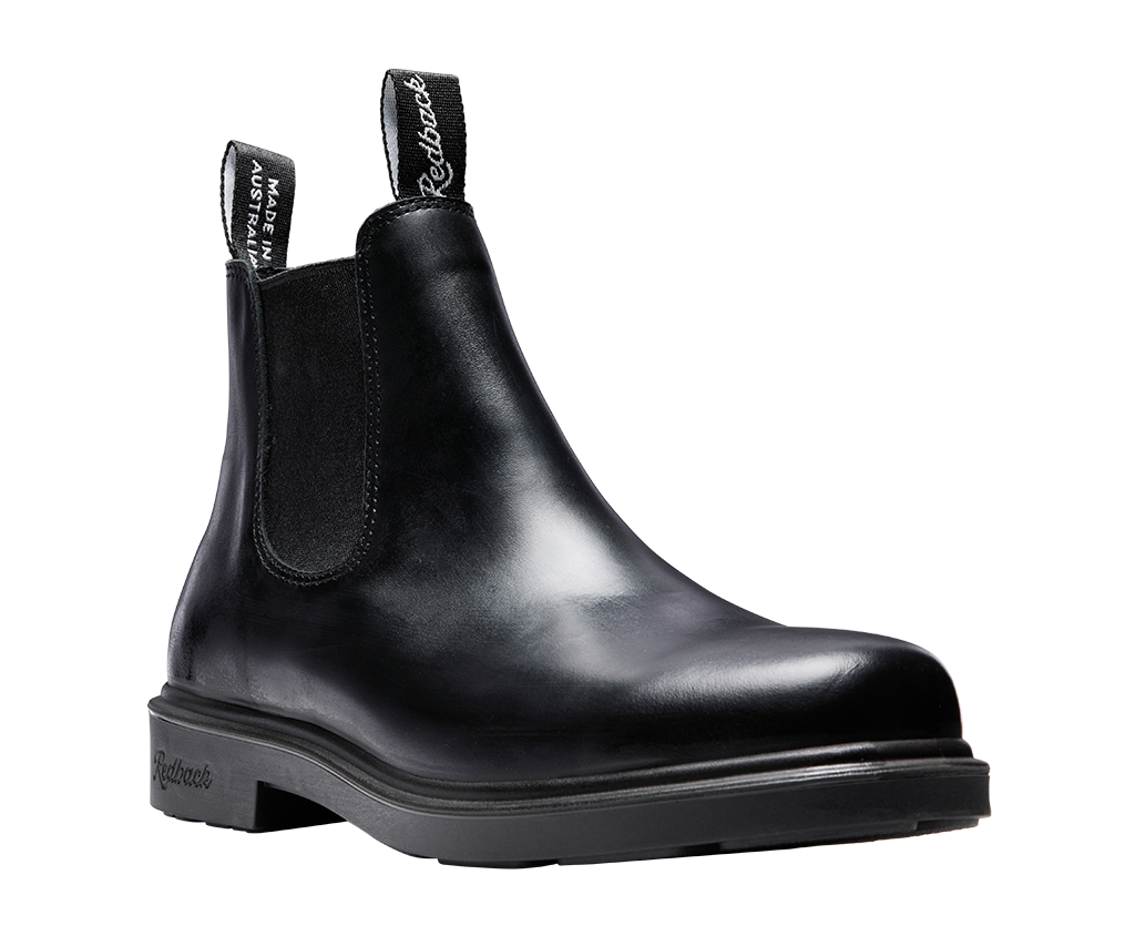 Redback Muster Elastic Sided Soft Toe Boot Black Giovani - sole view