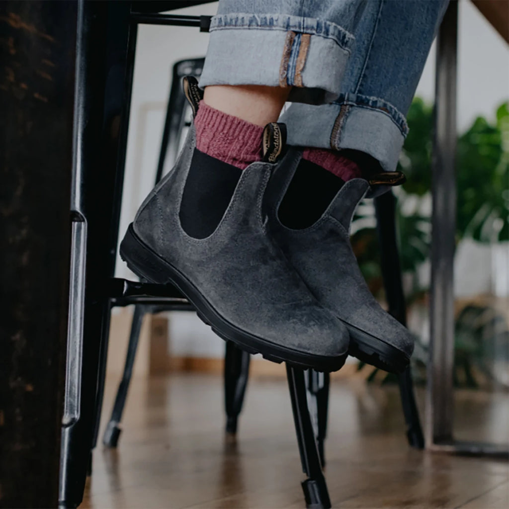 Blundstone Steel Grey Suede Elastic Side Boot 1910 | The Boot Shed