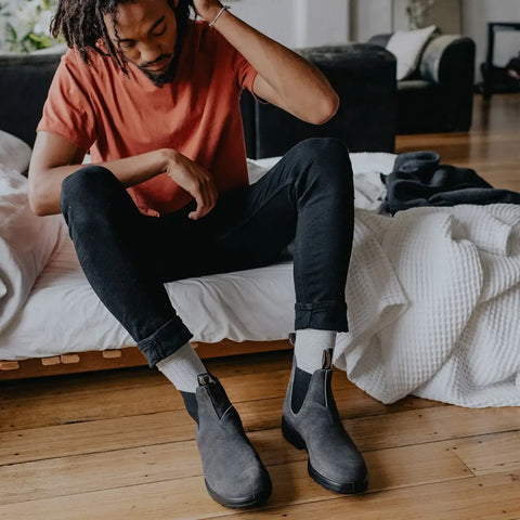 Blundstone Steel Grey Suede Elastic Side Boot 1910 | The Boot Shed