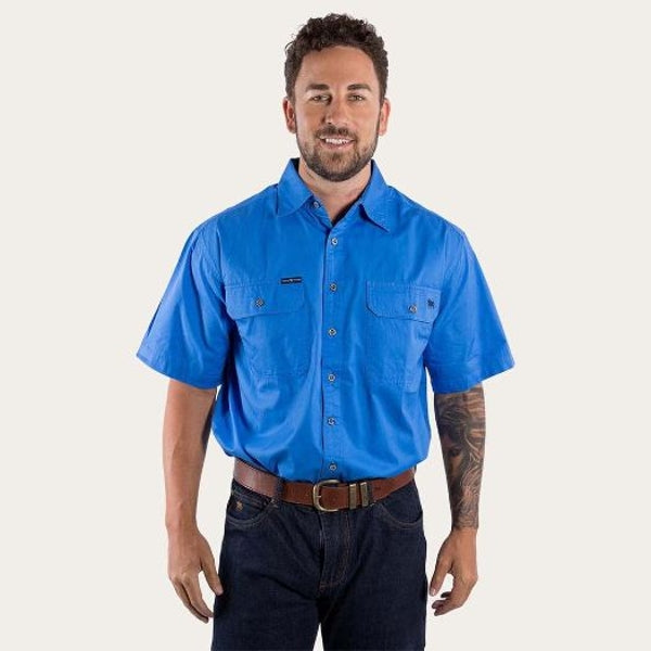 Ringers & Western Lake Argyle Mens Short Sleeve Full Button Work Shirt