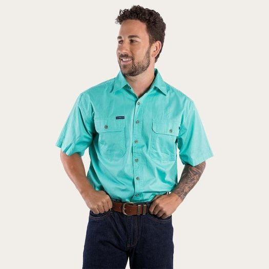 Ringers & Western Lake Argyle Mens Short Sleeve Full Button Work Shirt