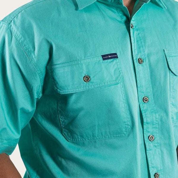 Ringers & Western Lake Argyle Mens Short Sleeve Full Button Work Shirt
