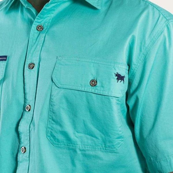 Ringers & Western Lake Argyle Mens Short Sleeve Full Button Work Shirt