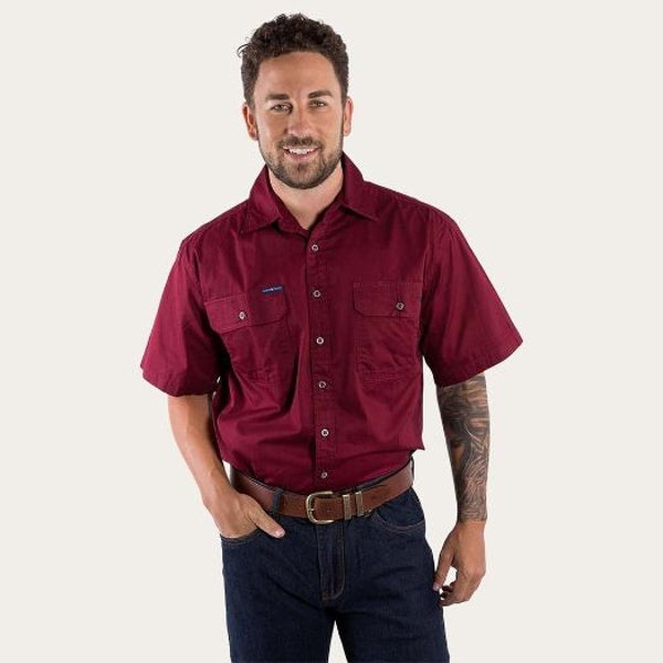 Ringers & Western Lake Argyle Mens Short Sleeve Full Button Work Shirt