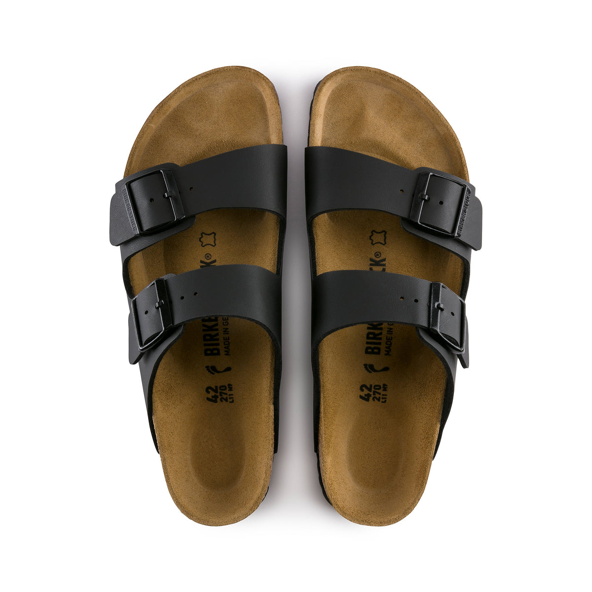 Birkenstock Arizona Black Birko-Flor - top view