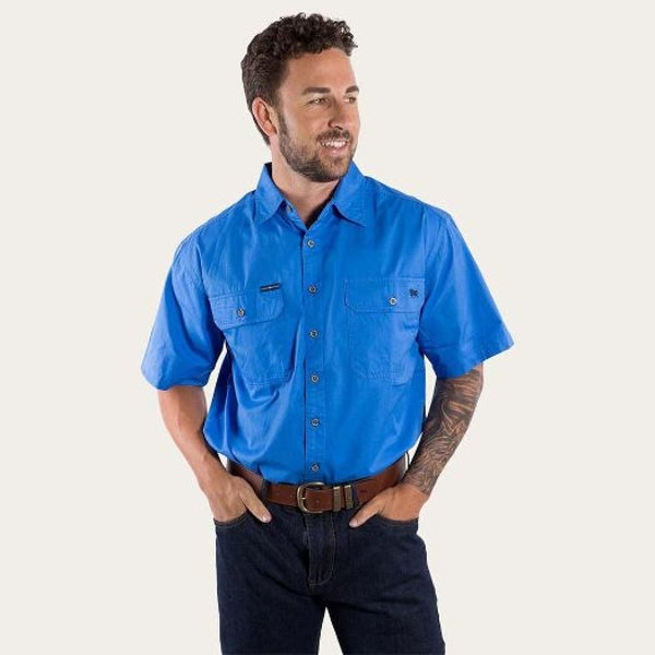 Ringers & Western Lake Argyle Mens Short Sleeve Full Button Work Shirt