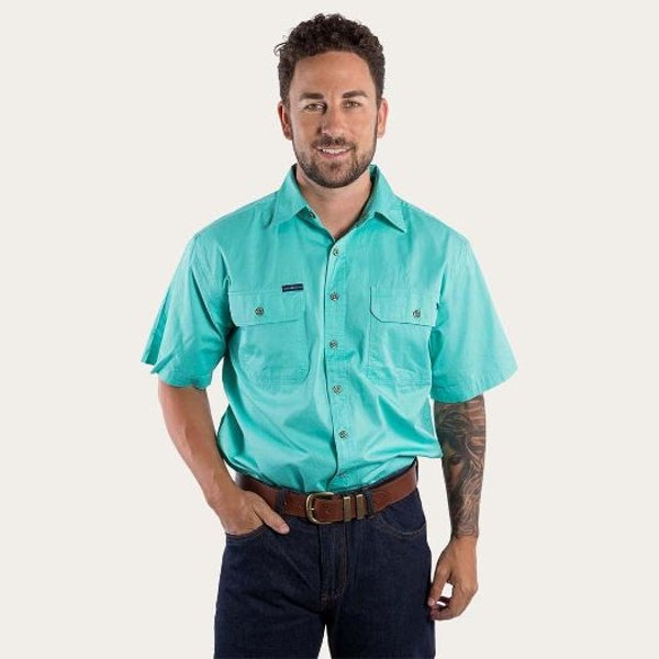 Ringers & Western Lake Argyle Mens Short Sleeve Full Button Work Shirt