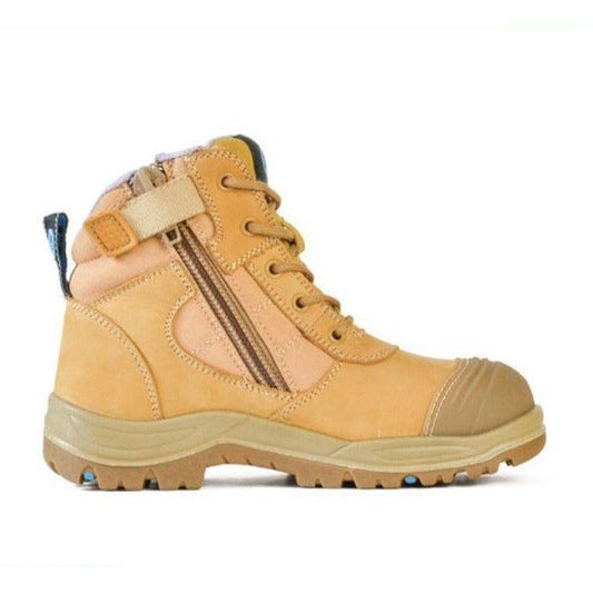 Bata Dakota Zip/Lace Ladies Safety Wheat Boot - 504-88017 blue-heeler-boots