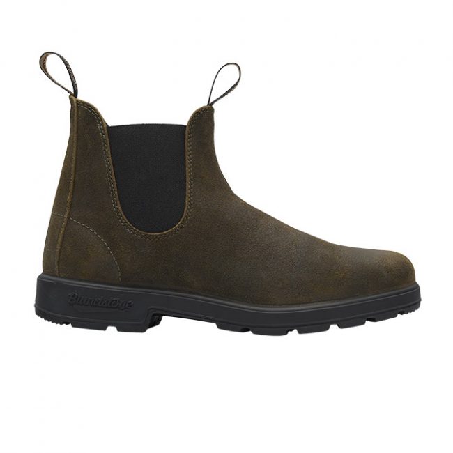 Blundstone Dark Olive Suede Elastic Side Boot 1615 | The Boot Shed