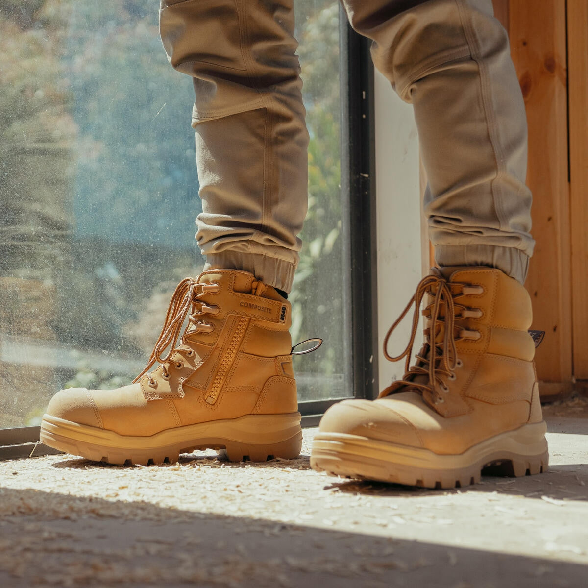 Blundstone RotoFlex Wheat Water Resistant Nubuck Zip Side Safety Boot - 8560 |  The Boot Shed