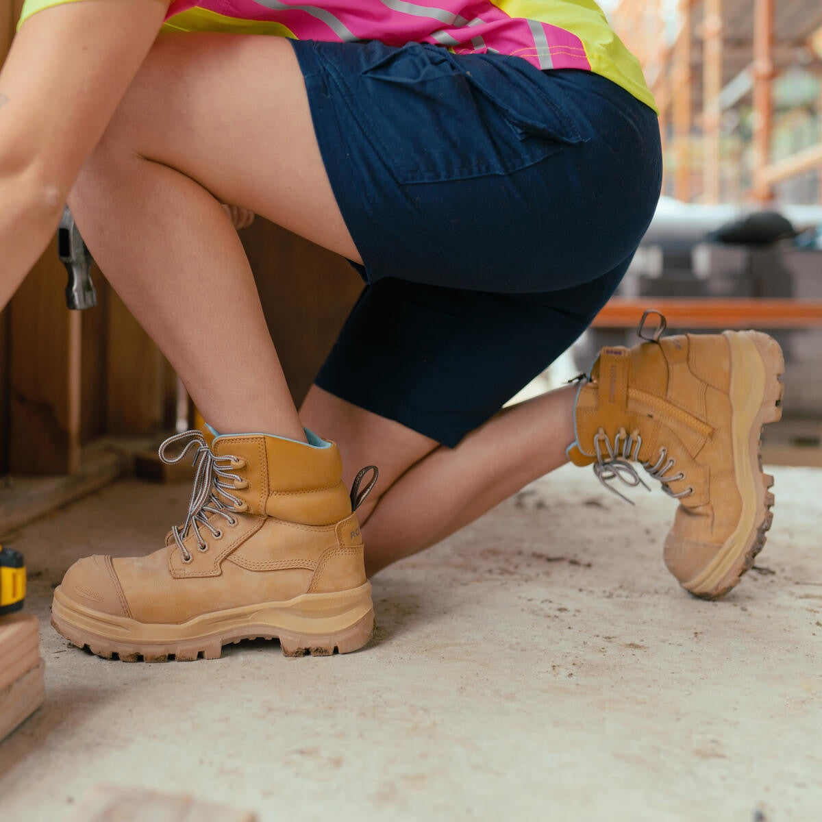 Blundstone RotoFlex Wheat Water Resistant Nubuck Zip Side Women's Safety Boot - 8860 |  The Boot Shed