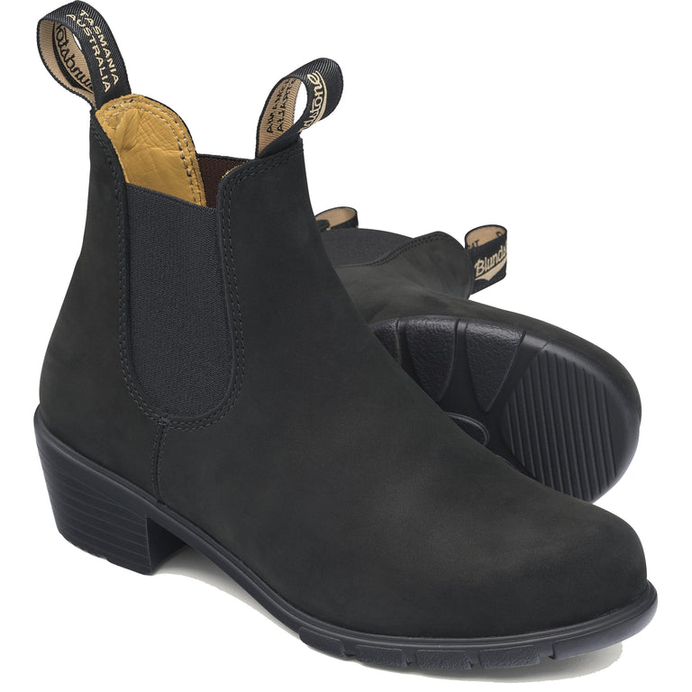 Blundstone Womens Heeled Boots, Black Nubuck - 1960 | The Boot Shed