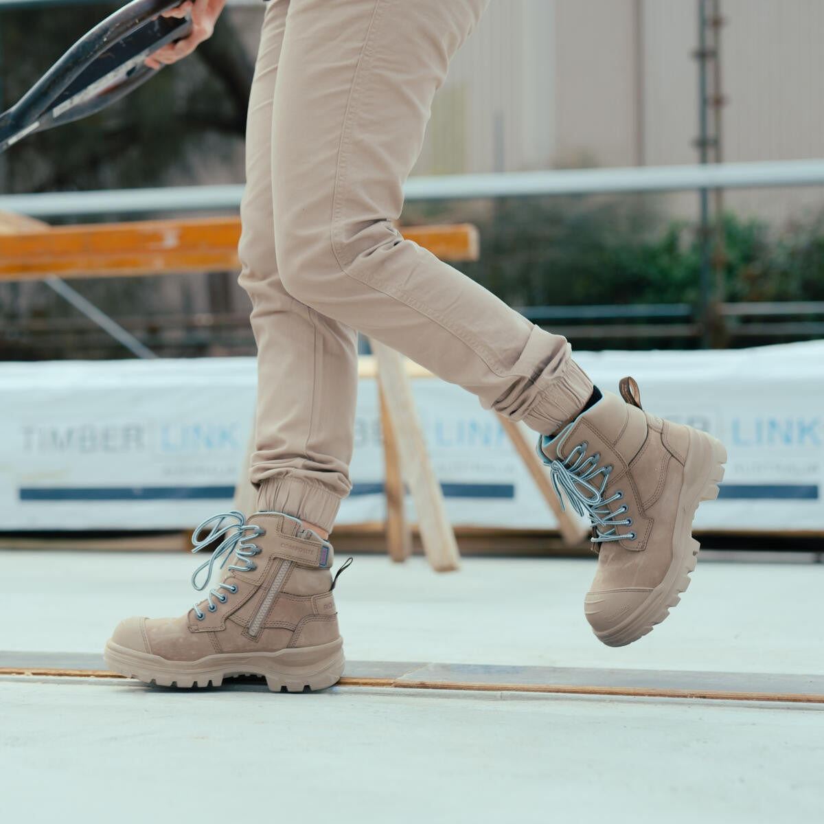 Blundstone RotoFlex Stone Water-Resistant Nubuck Zip Side Women's Safety Boot - 8863 |  The Boot Shed