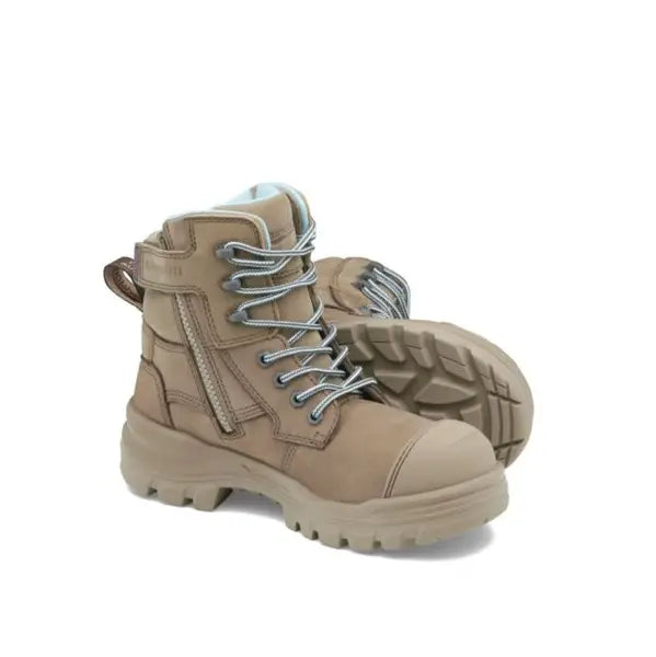 Blundstone RotoFlex Stone Water-Resistant Nubuck Zip Side Women's Safety Boot - 8863 |  The Boot Shed