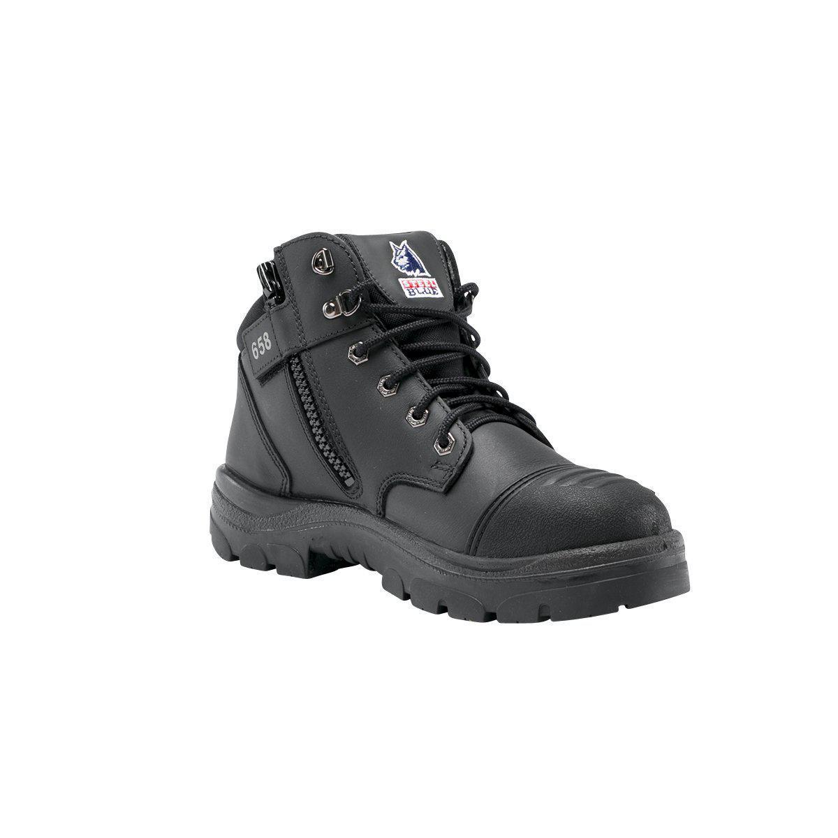 Steel Blue Parkes Zip Sided TPU/Scuff Cap Boot - 312658 blue-heeler-boots